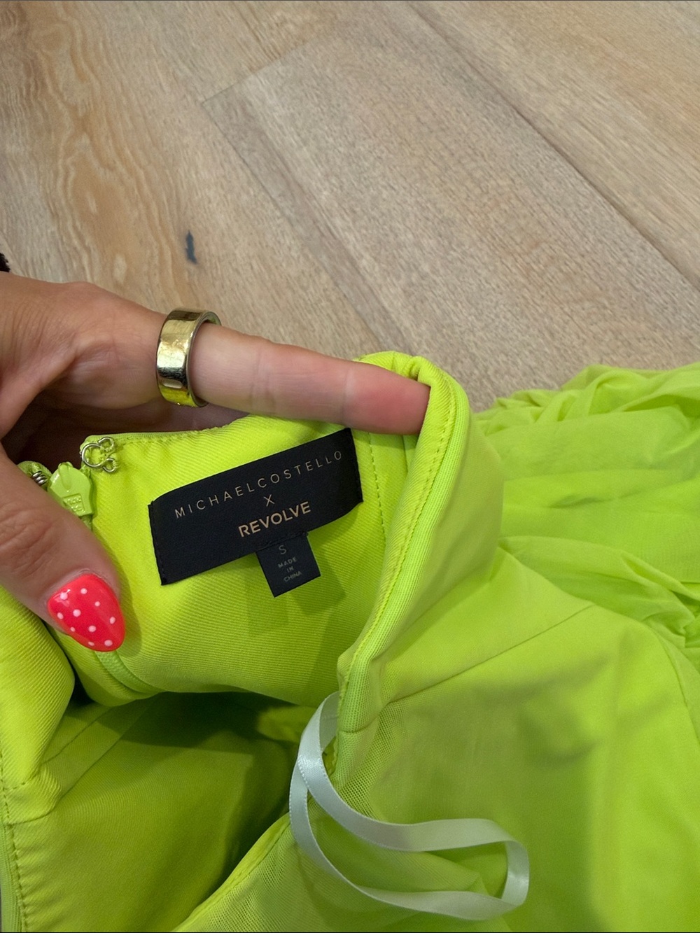 Michael Costello x REVOLVE India Midi Dress in Lime Green S - Picture 6 of 6